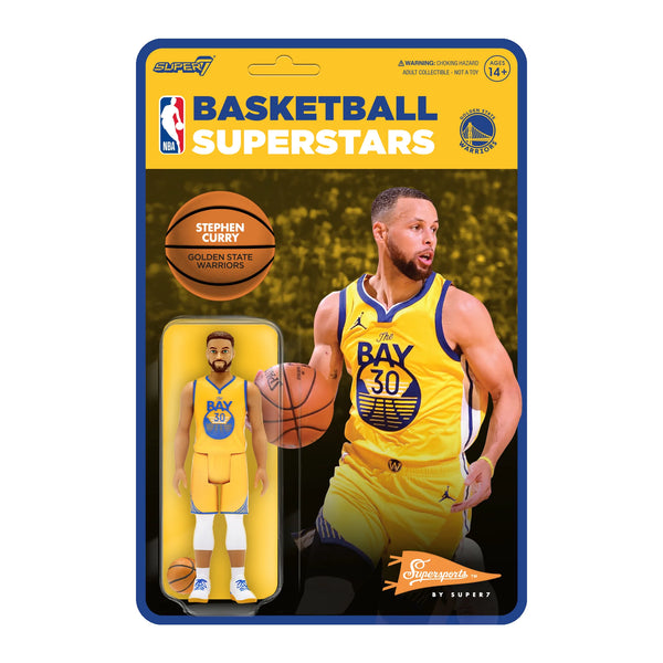 ReAction Figures • NBA: Golden State Warriors - Stephen Curry (Yellow Jersey)